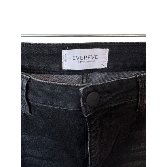 EVEREVE Ever Straight High Rise Jeans with Cuff Multiplicity Black Size 27 EUC - Picture 9 of 11